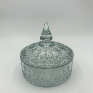 Vtg baby blue candy dish with lid